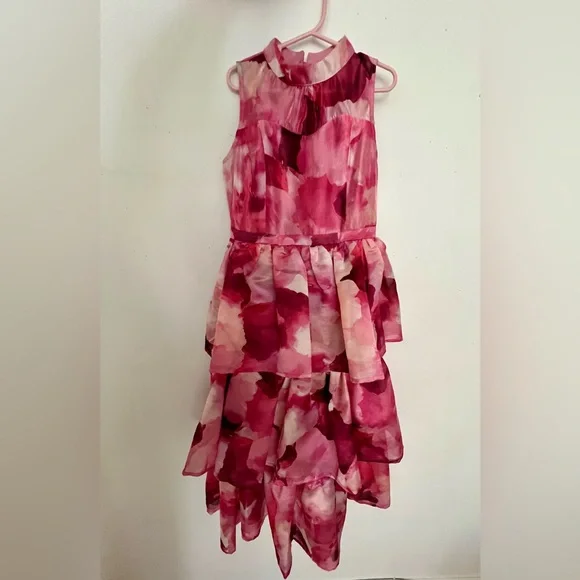 Speechless Girl Pink and White Floral tiered maxi Dress - Picture 2 of 5